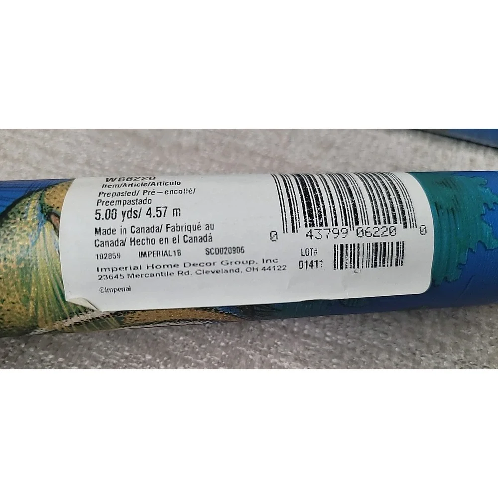 3 Vintage Imperial Wallpaper Border Fish Ocean Motif 15 YARDS Aquarium Blue NEW